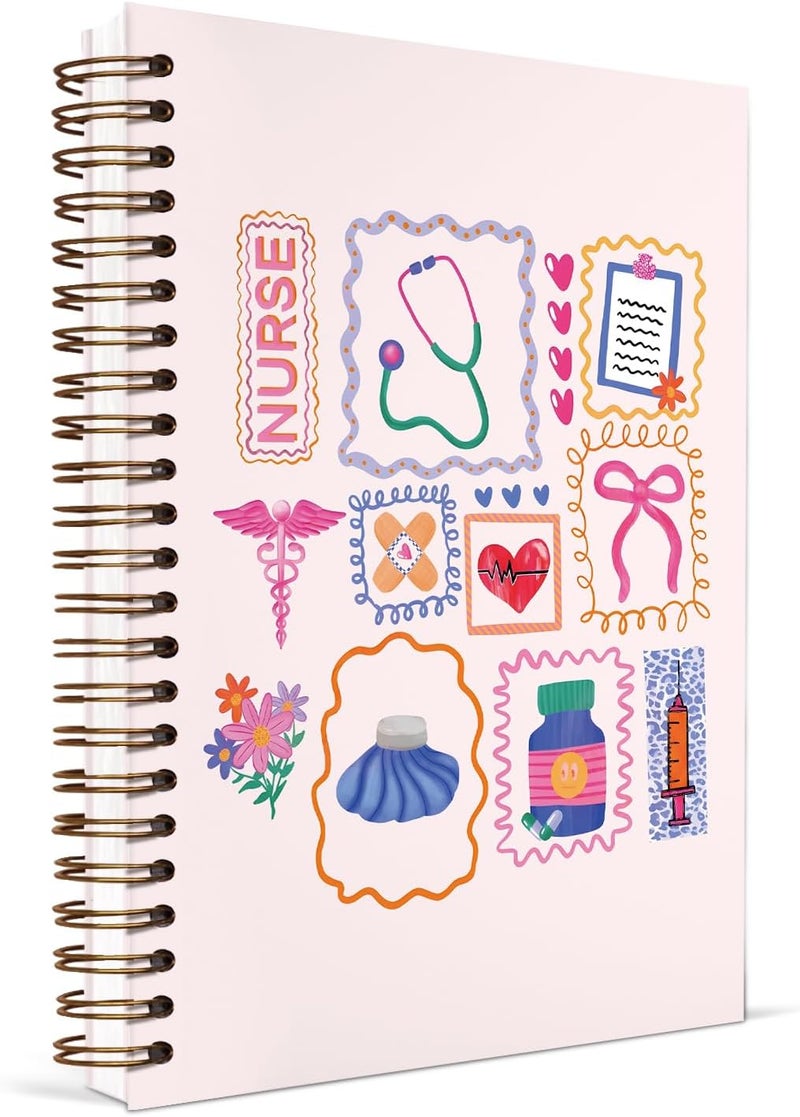 KDHTY Medical Notebook Journal,Doctor Nurse Spiral Notebook,Medical Student Gifts,Nursing Student Gift,Nurse Appreciation Gifts,Nurse Supplies,Pink Nurse Hardcover Spiral Journal Notebook,5.5x8.3 - Image 1